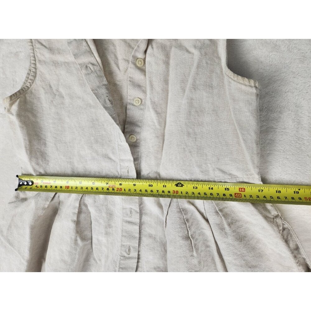 Eddie Bauer Linen Jumper Dress Size Medium Beige Vintage Prairie Cottagecore‎ - Picture 10 of 12